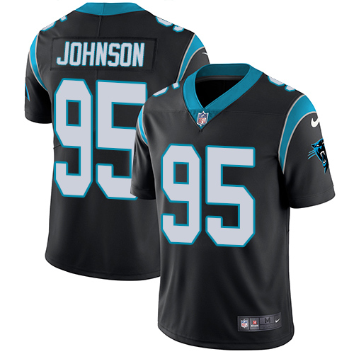 Nike Panthers #95 Charles Johnson Black Team Color Men's Stitched NFL Vapor Untouchable Limited Jersey